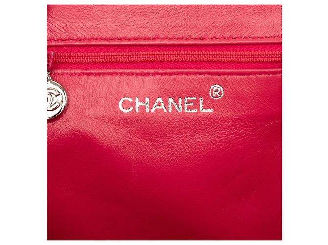 Bolsa Chanel CC em camurça acolchoada rosa com fecho kiss lock - vista 5