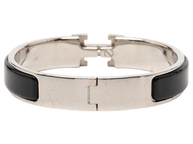 Bracciale Hermès Clic H stretto in smalto nero PM - vista 3