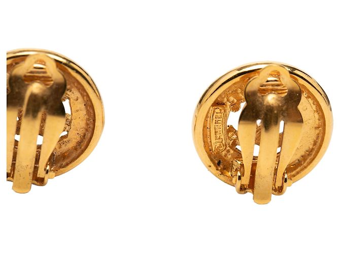 Orecchini a clip rotondi Chanel CC placcati oro D'oro - vista 3