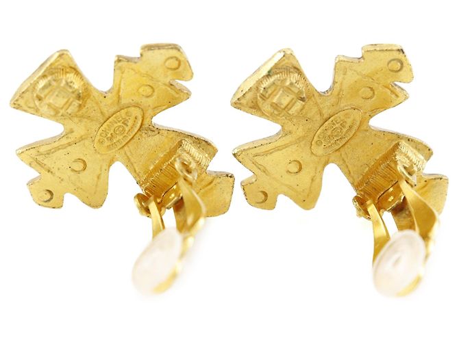 Orecchini a clip Chanel CC placcati oro D'oro - vista 2