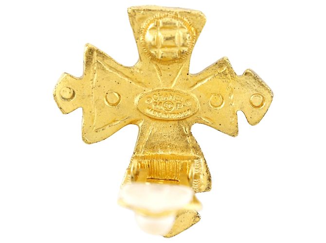 Orecchini a clip Chanel CC placcati oro D'oro - vista 3