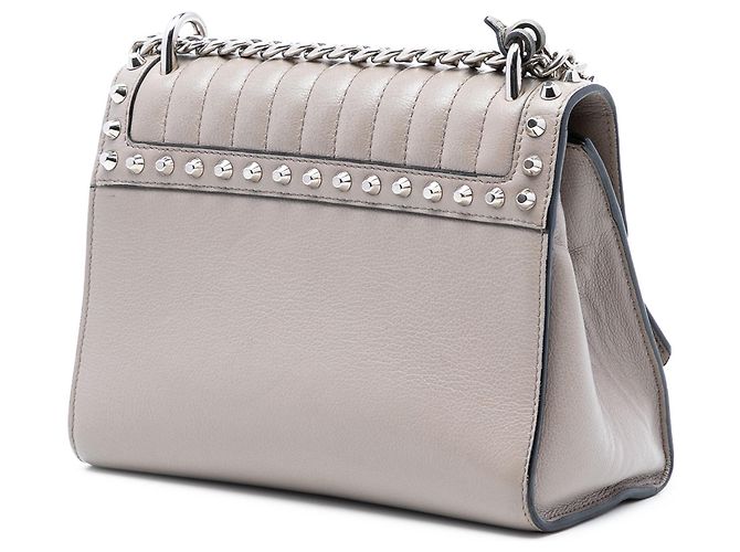 Bolso bandolera Prada Studded Glace Calf Sound Lock gris - vista 2