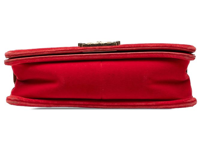 Borsa a tracolla Boy Flap in tweed trapuntato e velluto rosso Chanel Old Medium - vista 3