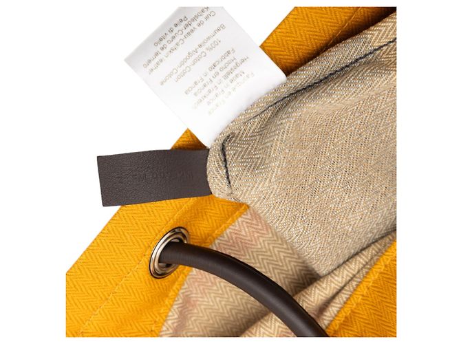 Borsa Rocabar Aline in tela gialla Hermès Giallo - vista 6
