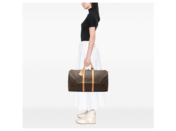 Borsa da viaggio Louis Vuitton Monogram Keepall 55 marrone - vista 7