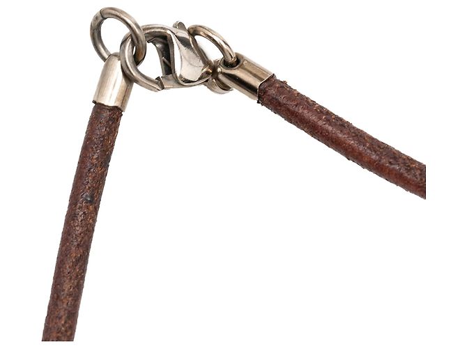 Collana con pendente a testa di cavallo in argento placcato palladio Hermès - vista 6