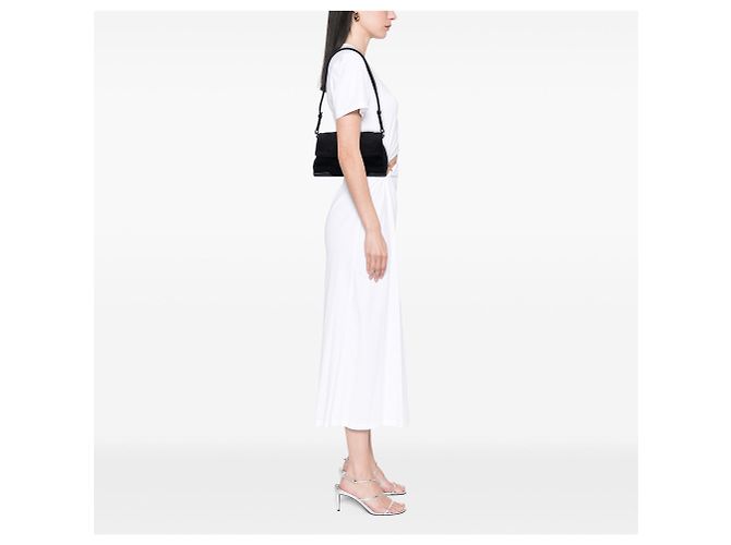 Borsa a tracolla in lana nera Prada Sports Line Nero - vista 6