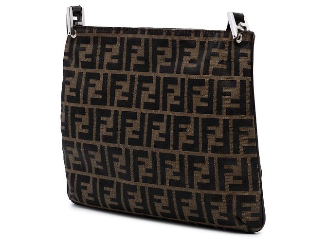 Borsa a tracolla in tela Zucca marrone Fendi - vista 2