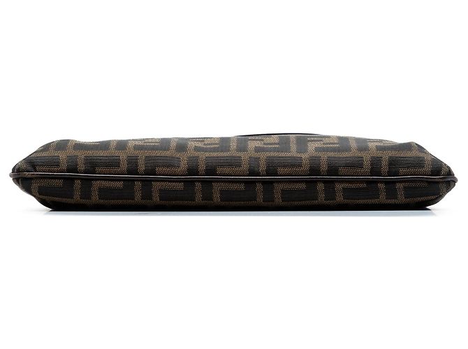 Borsa a tracolla in tela Zucca marrone Fendi - vista 3