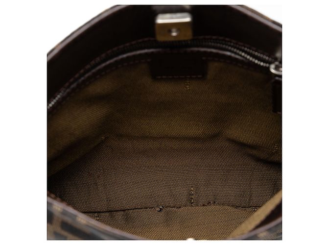 Borsa a tracolla in tela Zucca marrone Fendi - vista 4
