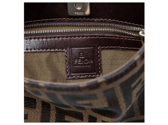 Borsa a tracolla in tela Zucca marrone Fendi - vista 5