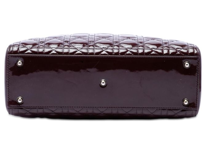 Borsa Lady Dior Large in vernice cannage rosso - vista 3