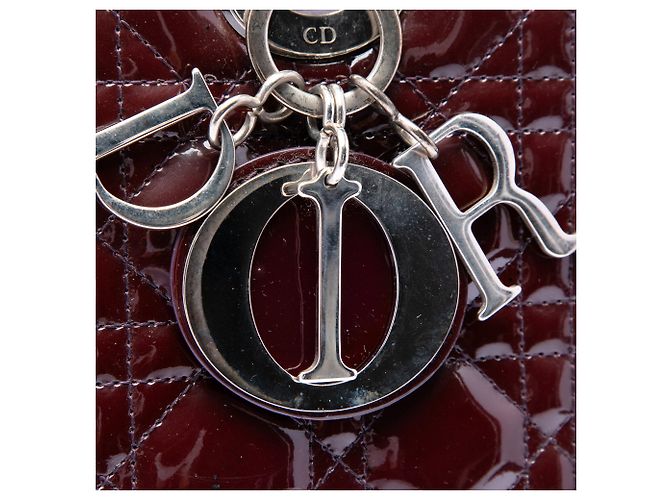Borsa Lady Dior Large in vernice cannage rosso - vista 5