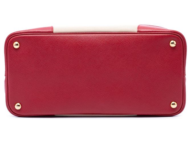 Doppia borsa Prada Large Saffiano Trimmed Canapa Beige - vista 3