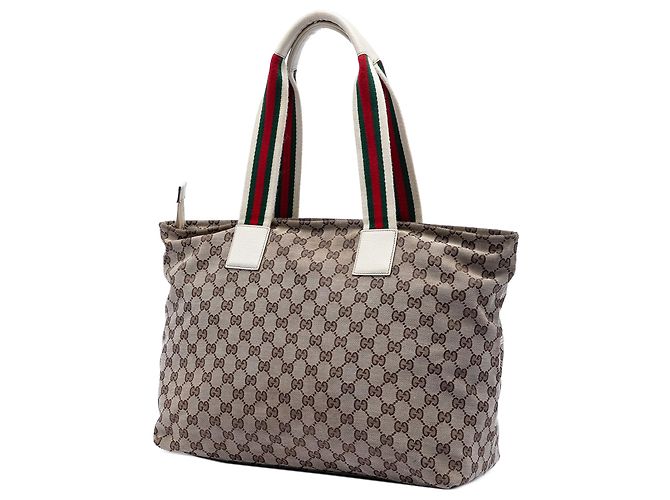 Tote Gucci GG Canvas Web beige - vista 2