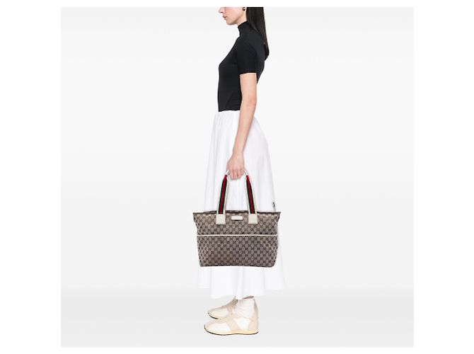 Tote Gucci GG Canvas Web beige - vista 6