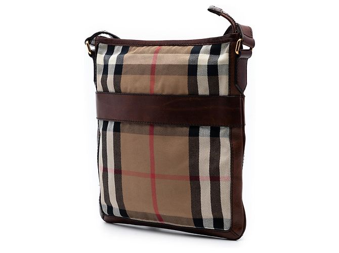 Borsa a tracolla Burberry Exploded Check in tela beige - vista 2