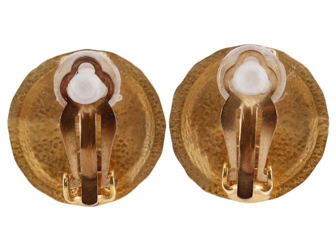 Orecchini a clip Chanel CC fiore placcati oro D'oro - vista 2