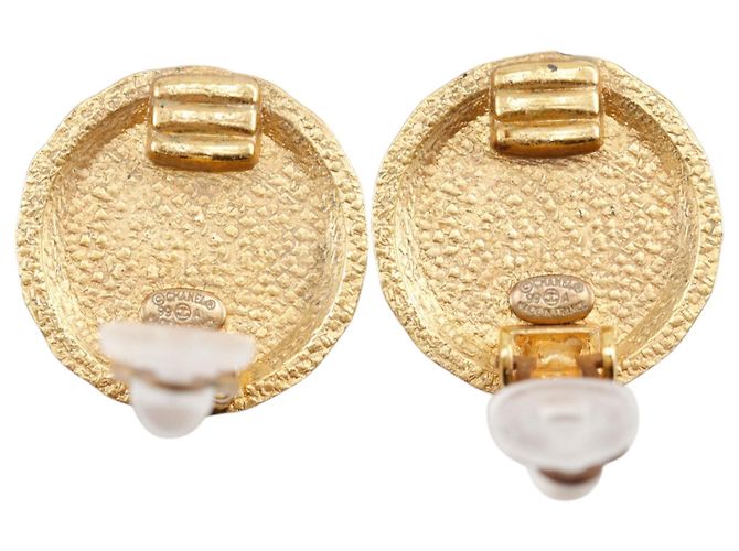 Orecchini a clip Chanel CC fiore placcati oro D'oro - vista 4