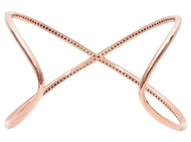 Autre Marque Bracciale Rigido Jennifer Miller in Oro Rosa e Pavé di Diamanti - vista 3