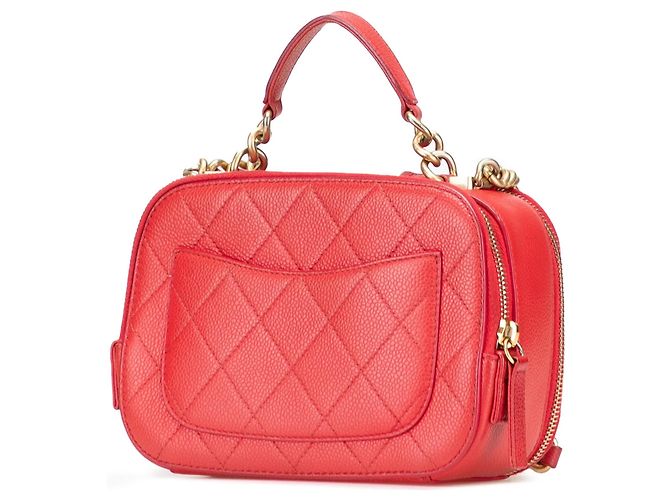 Borsa Chanel Small Quilted Caviar Top Handle Camera Bag Satchel rossa Rosso - vista 2