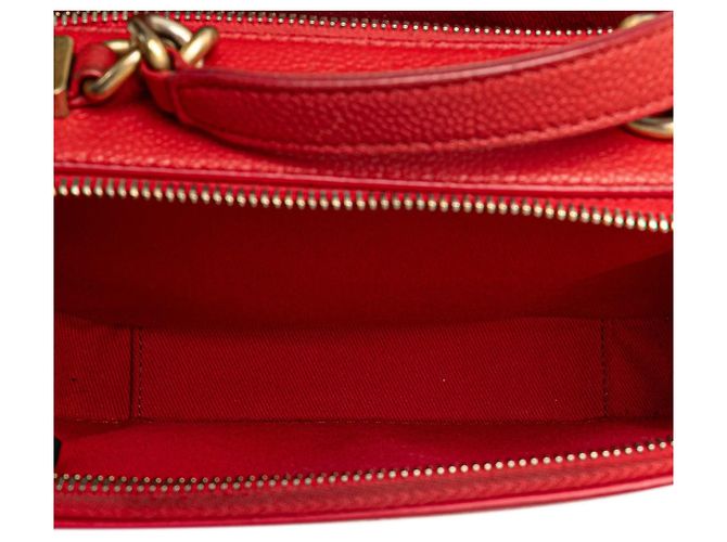 Borsa Chanel Small Quilted Caviar Top Handle Camera Bag Satchel rossa Rosso - vista 4