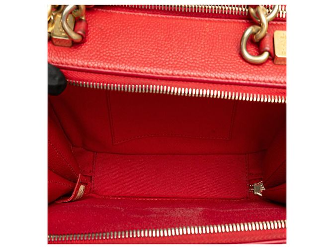 Borsa Chanel Small Quilted Caviar Top Handle Camera Bag Satchel rossa Rosso - vista 5