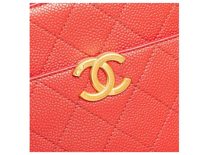 Borsa Chanel Small Quilted Caviar Top Handle Camera Bag Satchel rossa Rosso - vista 8