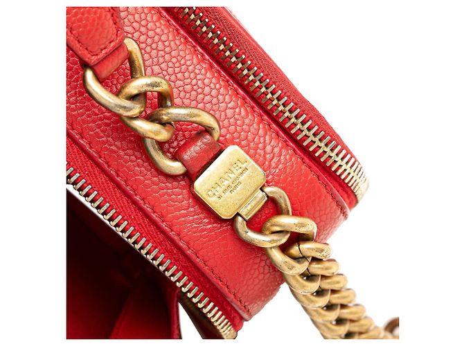 Borsa Chanel Small Quilted Caviar Top Handle Camera Bag Satchel rossa Rosso - vista 9