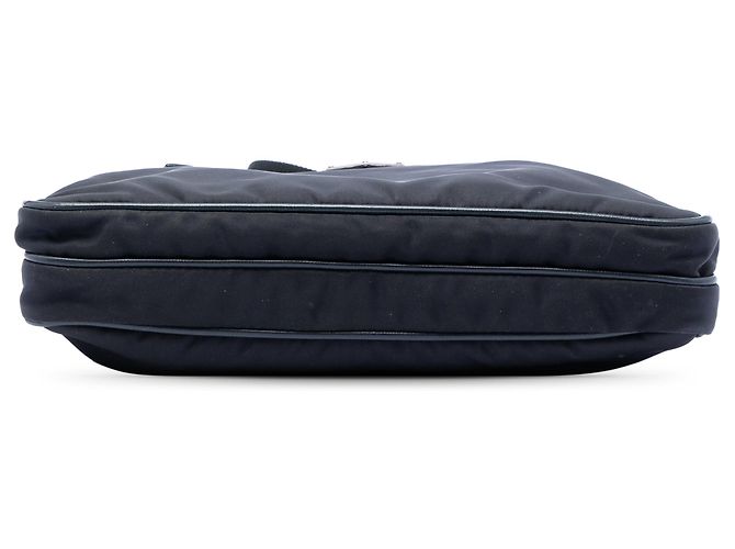 Borsa a tracolla Prada Tessuto con finiture in Saffiano nero - vista 3