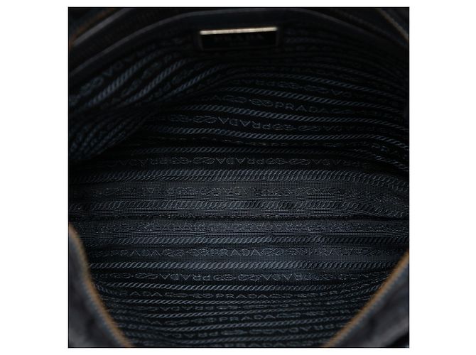 Borsa a tracolla Prada Tessuto con finiture in Saffiano nero - vista 4