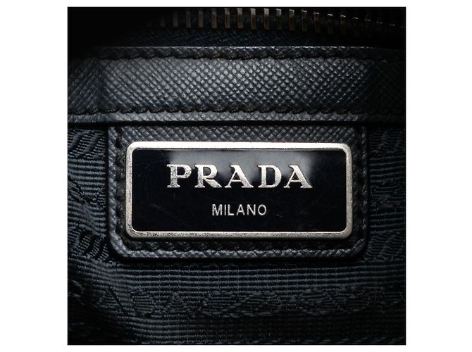 Borsa a tracolla Prada Tessuto con finiture in Saffiano nero - vista 5