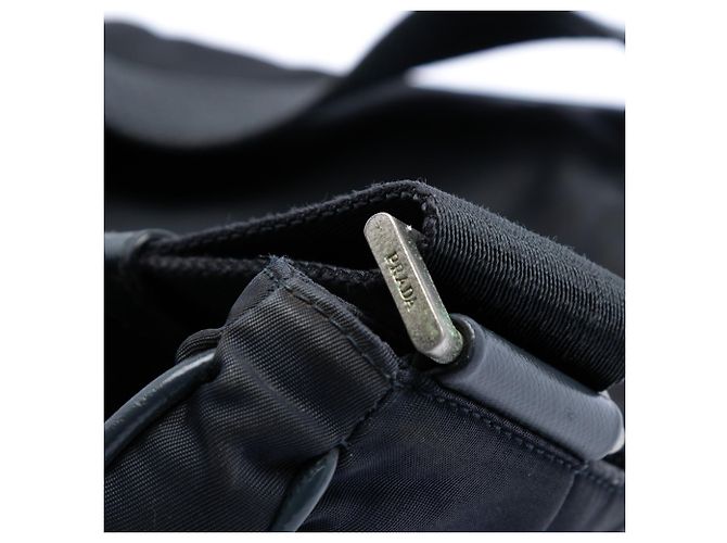 Borsa a tracolla Prada Tessuto con finiture in Saffiano nero - vista 6