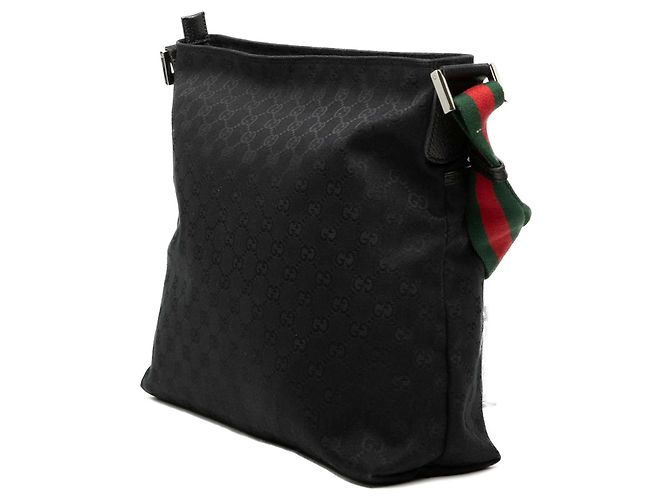 Borsa a tracolla Gucci GG Canvas Web nera Nero - vista 2
