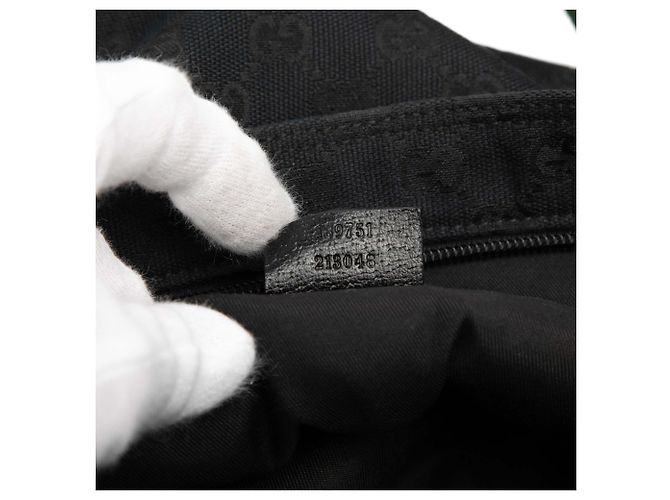 Borsa a tracolla Gucci GG Canvas Web nera Nero - vista 6