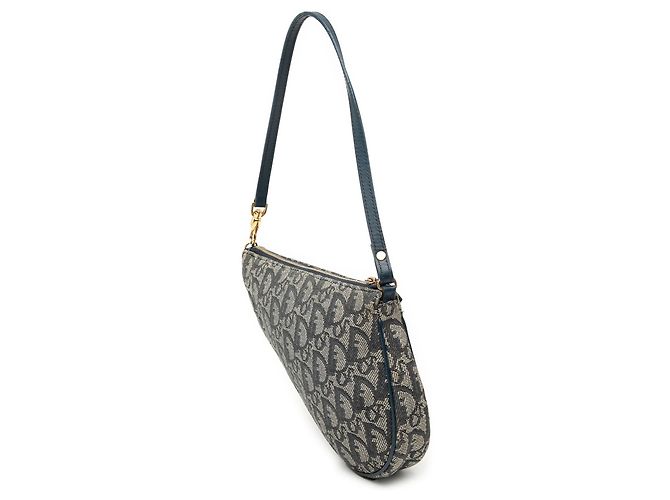 Borsa a tracolla Mini Diorissimo in tela Saddle blu Dior - vista 2