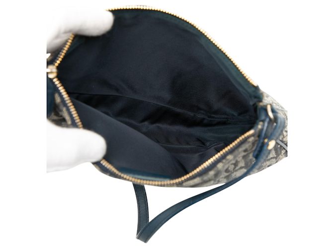 Borsa a tracolla Mini Diorissimo in tela Saddle blu Dior - vista 4