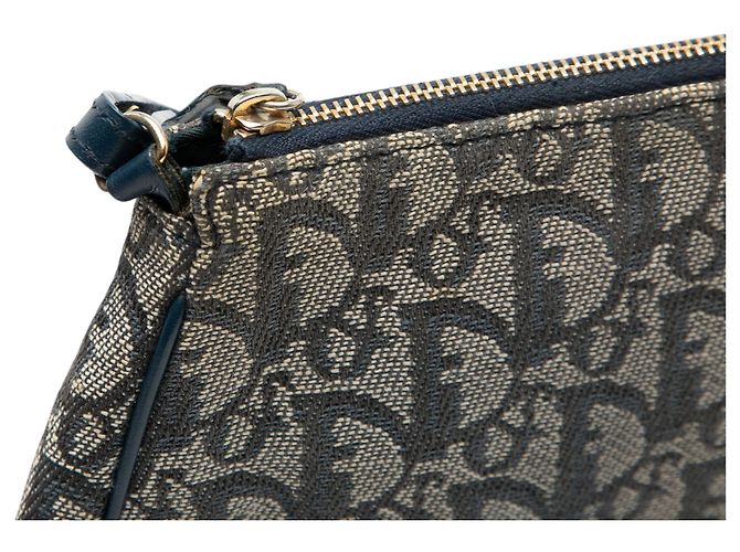 Borsa a tracolla Mini Diorissimo in tela Saddle blu Dior - vista 7
