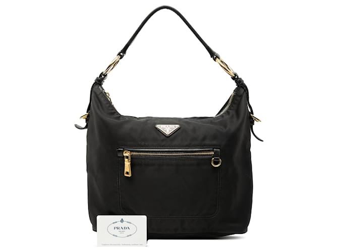 Borsa a tracolla Prada Tessuto nera Nero - vista 13