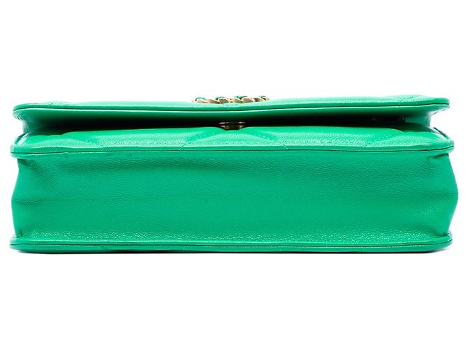 Wallet On Chain Grüner Chanel gesteppter Lammleder 19 Satchel mit Kette - Ansicht 3