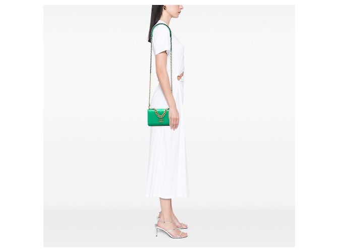 Wallet On Chain Grüner Chanel gesteppter Lammleder 19 Satchel mit Kette - Ansicht 6