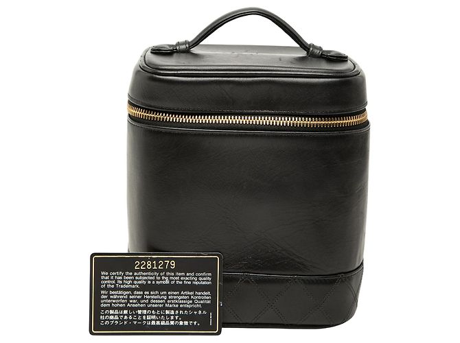 Vanity Beauty case in agnello Chanel CC nero - vista 7