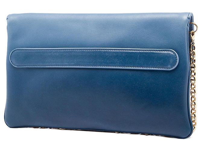 DiorDouble Chain Tasche aus blauem Kalbsleder, Größe Medium - Ansicht 2