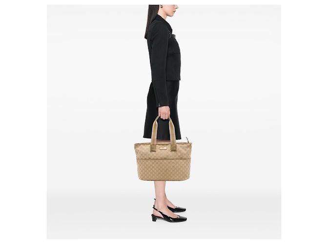 Tote Gucci GG Canvas Web beige - vista 6