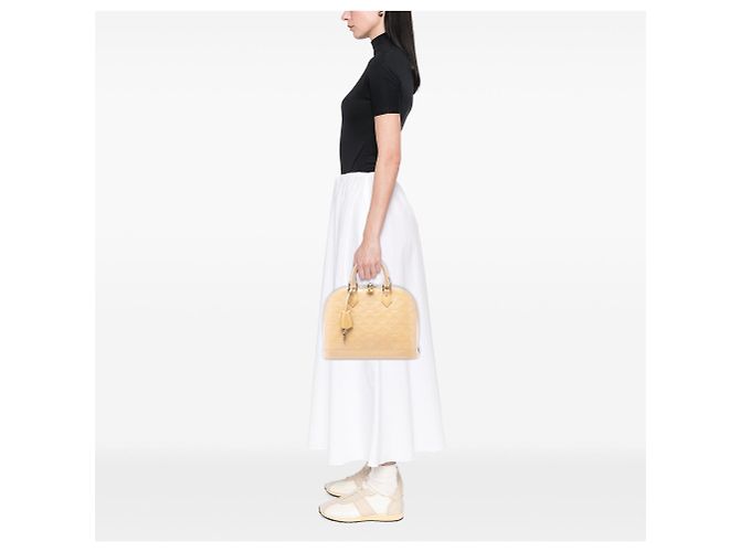 Borsa Louis Vuitton Monogram Vernis Alma PM Beige - vista 6