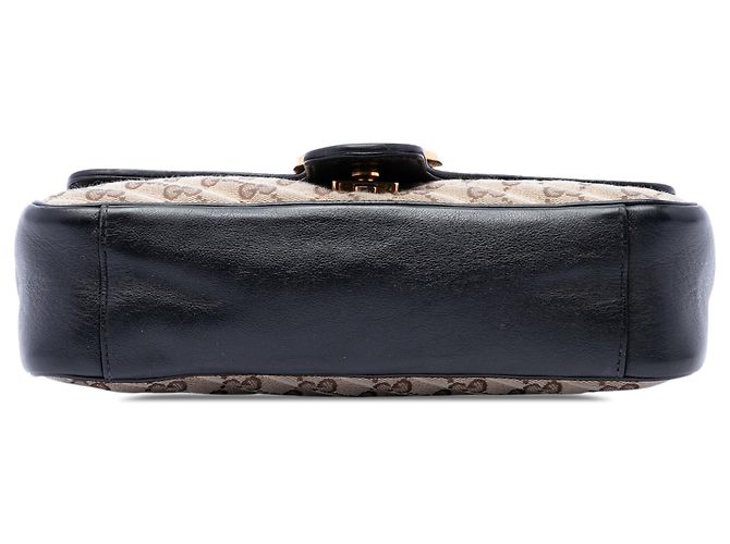 Borsa a tracolla Gucci Medium GG Marmont Matelasse Diagonal GG Canvas Beige - vista 3