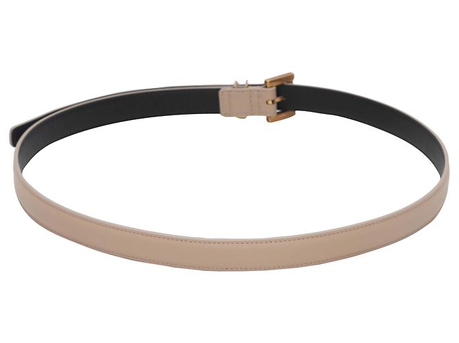 Schmaler Ledergürtel in Beige Saint Laurent - Ansicht 3