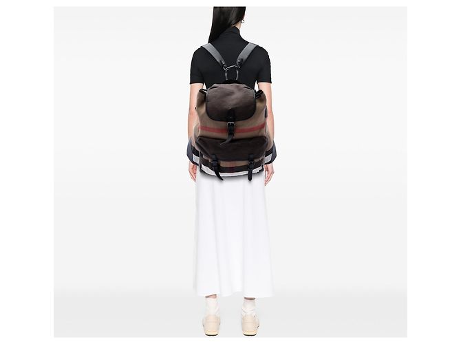 Zaino Korbin in tela Mega Check marrone Burberry - vista 7