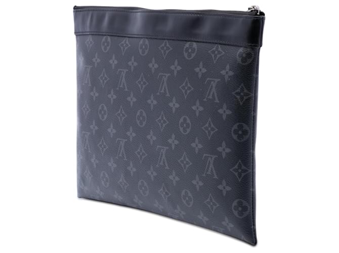 Clutch Louis Vuitton Monogram Eclipse Discovery GM nera Nero - vista 2