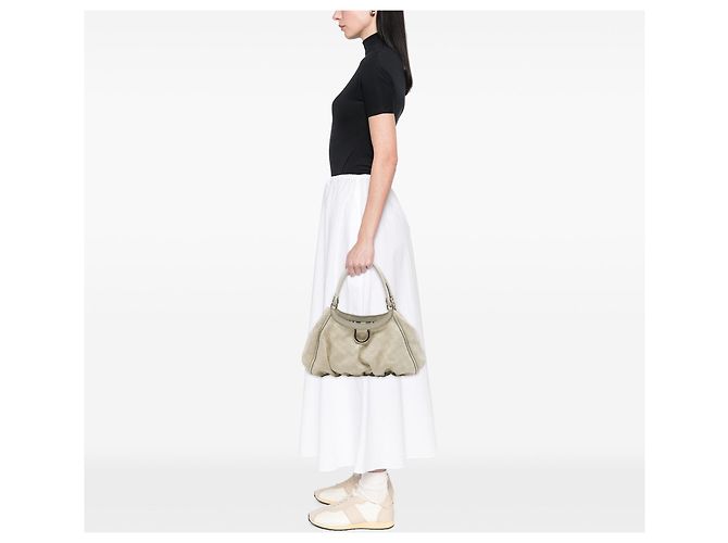 Borsa a tracolla Gucci Guccissima Abbey D Ring bianca Bianco - vista 6